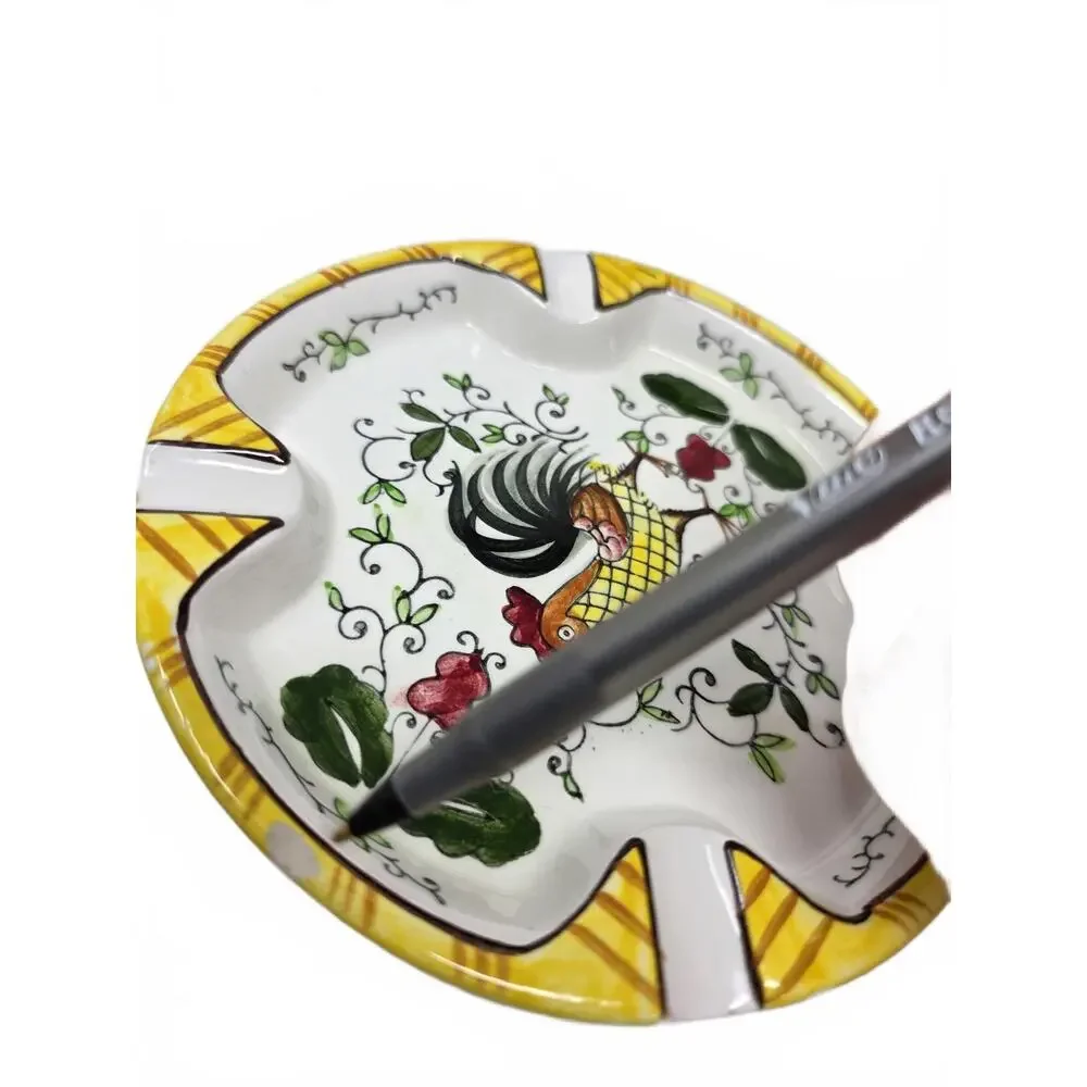 Vintage UCAGCO Rooster Ashtray Early Provincial Japan Trinket Dish 1950s